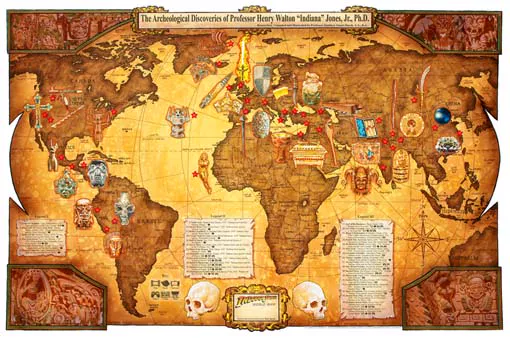 Indiana Jones - Mapa das descobertas | Indiana Jones World Map