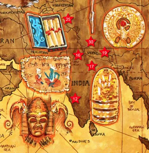 Indiana Jones - Mapa das descobertas | Indiana Jones World Map