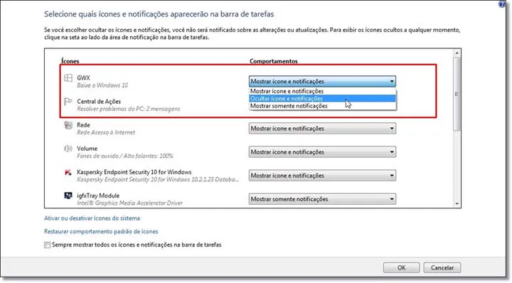Windows 10 download icone notificacao