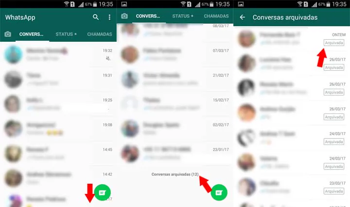 esconder arquivar conversas WhatsApp android