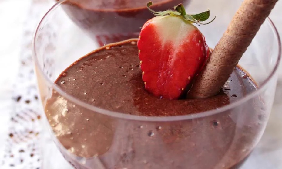 Receita Mousse de Chocolate com Morangos