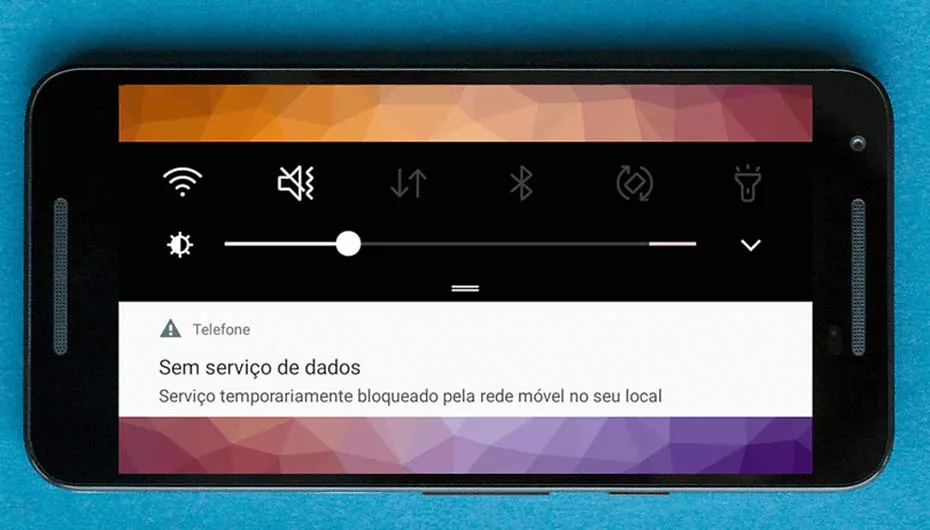 Aviso sem Serviço de Dados Móvel Celular